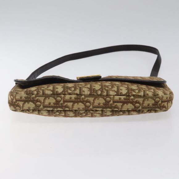DIOR Trotter Canvas Shoulder Bag Brown Gold - Picture 9 of 12